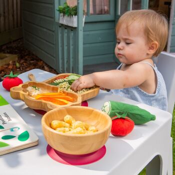 Assiette lama à succion en bambou pour enfants Tiny Dining 20