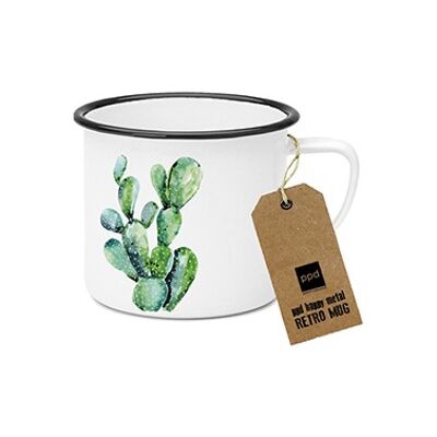 Happy Metal Mug Cactus