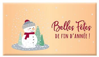 Noël - CHOCOLAT BIO NOIR 40g fin d'année « Belles Fêtes » effet metallic or, DE-ÖKO-013