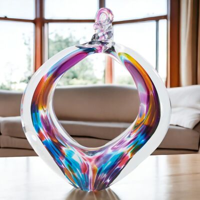 Objet en verre « Éternel » | Art du verre | Objet en verre de luxe | MarronBleu