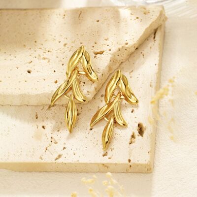 Gold leaf earrings