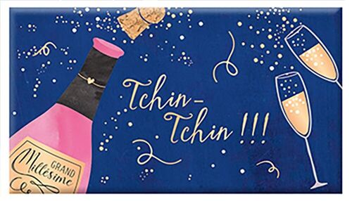 Noël - CHOCOLAT BIO NOIR 40g fin d'année « Tchin Tchin !!! »