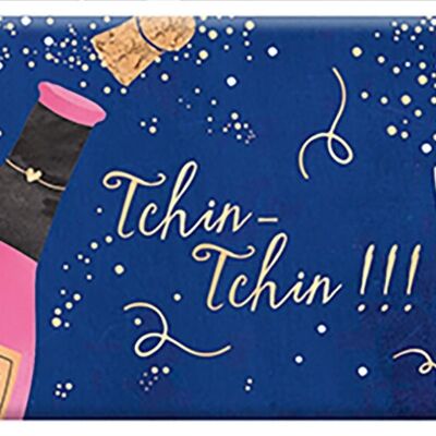 Noël - CHOCOLAT BIO NOIR 40g fin d'année « Tchin Tchin !!! »