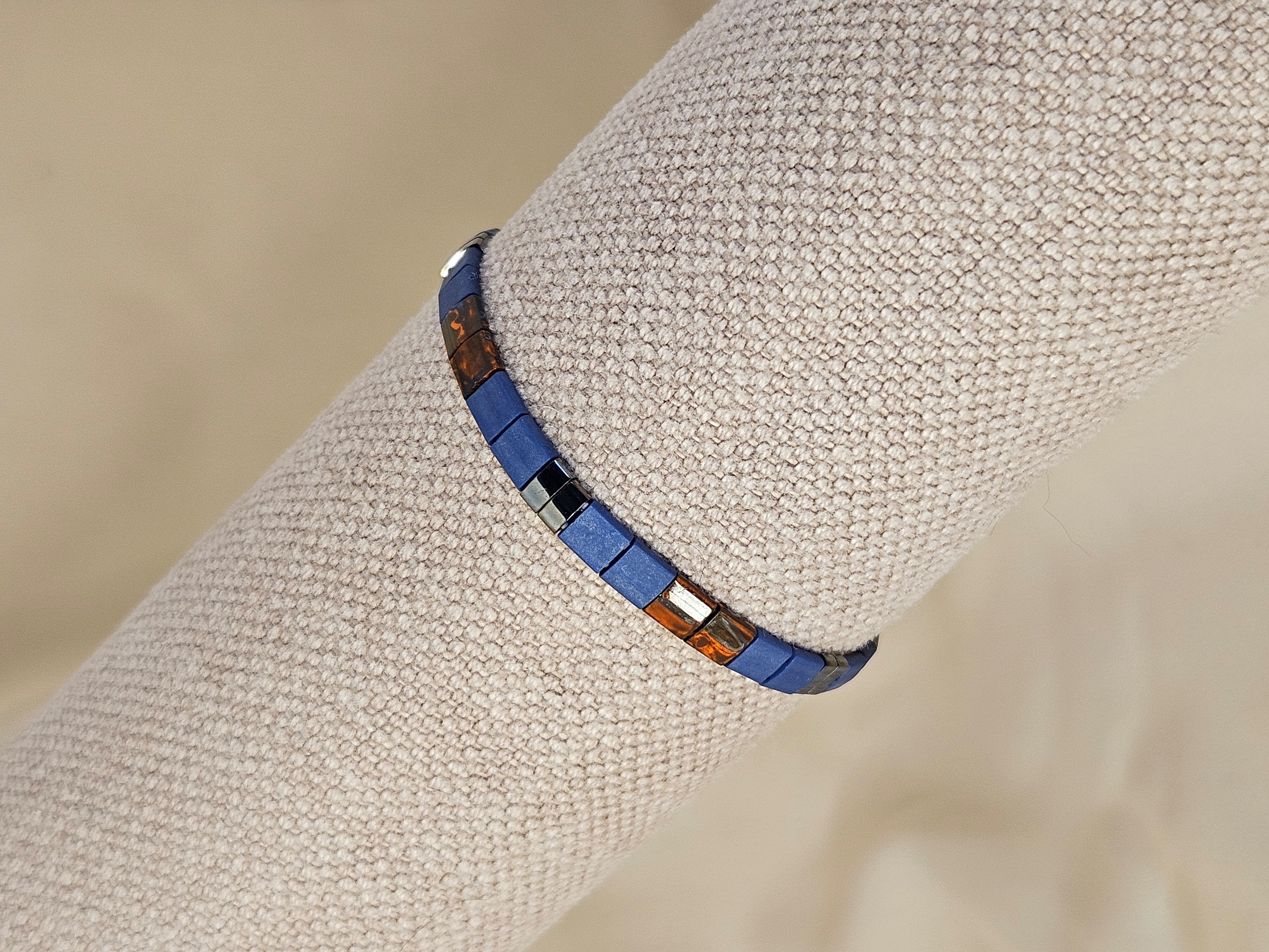 Pulsera Unitila Cobalto Mate, Cobalto Brillante y Naranja Picasso