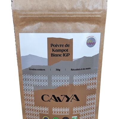 Poivre Blanc de Kampot IGP BIO - Sachet de 30 g (x10)