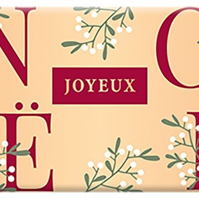 Noël - CHOCOLAT BIO AU LAIT 40g fin d'année « Joyeux Noel floral »