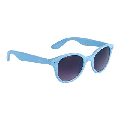 Lunettes de soleil pour femmes avec monture en polyamide.                                        Verres dégradés avec protection UV400 - Couleur Bleu Poudré. Dimensions : 14 x 4,5 x 15 cm