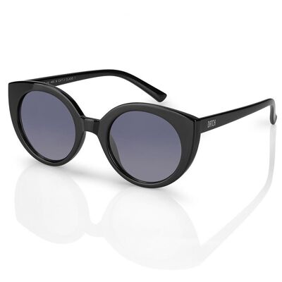 Damensonnenbrille mit Polyamidrahmen.   Verlaufsgläser mit UV400-Schutzkategorie 3 – Farbe Schwarz. Abmessungen: 14 x 5 x 14 cm