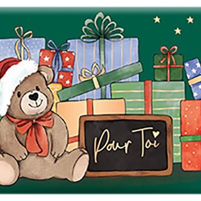 Weihnachten - BIO-MILCHSCHOKOLADE 40g Jahresende „Bär und Geschenke“