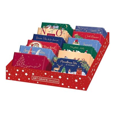 Natale - Espositore Cioccolato BIO 40g “fine anno”, 60 tavolette