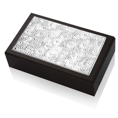 Jewelery Box 20x12x6 cm Silver "Daisies" Line