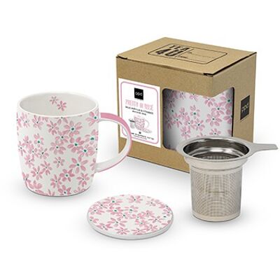 Mug Couvercle & Passoire carton Pretty in rose