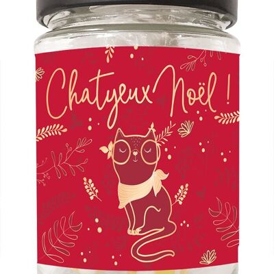 Navidad - 80g de caramelos de fin de año en vaso “Chatyeux Noël”