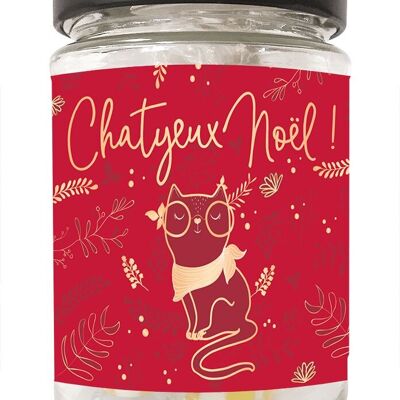 Christmas - 80g end of year candies in glass “Chatyeux Noël”