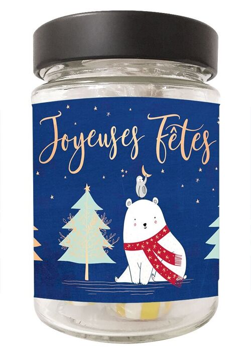 Noël - Bonbons en verrine 80g fin d'année « Joyeuses Fêtes »