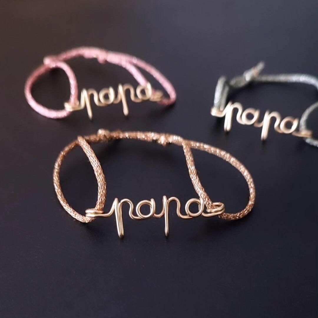 Message Bracelet, Mokuba Adjustable Cord, Metallic Color, French Craftsmanship