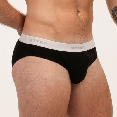 Briefs - Ribbed Cotton - Color Black