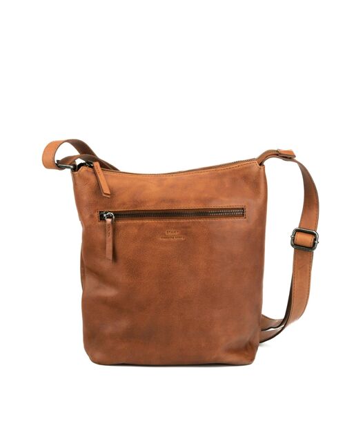Bolso STAMP ST3240, mujer, piel lavada, color camel