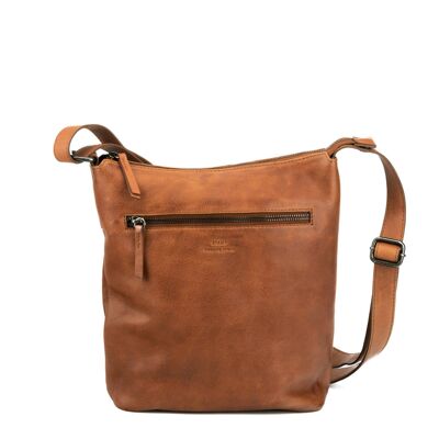 Bolso STAMP ST3240, mujer, piel lavada, color camel
