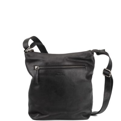 Bolso STAMP ST3240, mujer, piel lavada, color negro
