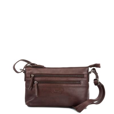 Borsa STAMP ST3242, donna, pelle lavata, marrone