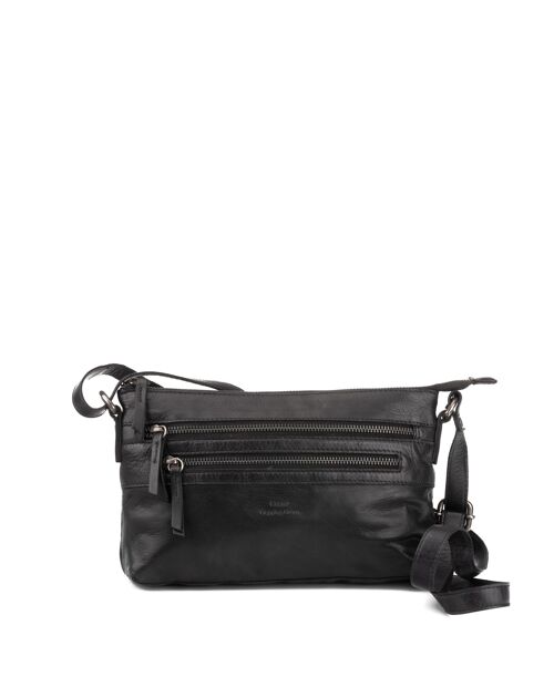 Bolso STAMP ST3242, mujer, piel lavada, color negro