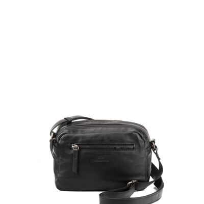 STAMP ST3243 Tasche, Damen, gewaschenes Leder, schwarz