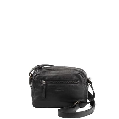 Bolso STAMP ST3243, mujer, piel lavada, color negro