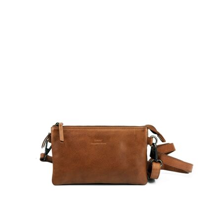 Bolso STAMP ST3245, mujer, piel lavada, color camel