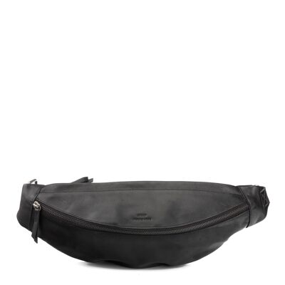 STAMP ST3246 waist bag, women, washed leather, black