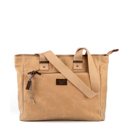 Bolso STAMP ST2413, mujer, lona, color beige
