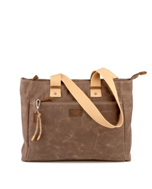 Bolso STAMP ST2413, mujer, lona, color taupe