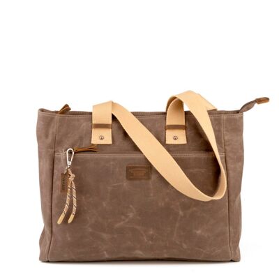 STAMP ST2413 Tasche, Damen, Canvas, Farbe Taupe