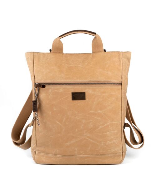 Mochila STAMP ST2415, mujer, lona, color beige