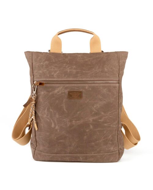 Mochila STAMP ST2415, mujer, lona, color taupe