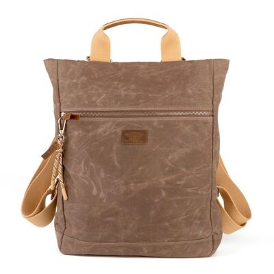 STAMP ST2415 backpack, woman, canvas, taupe color