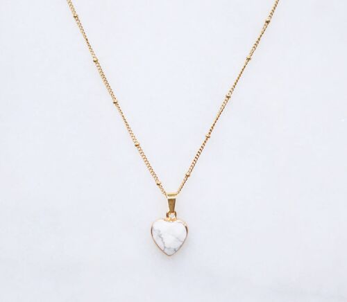 Howlite Heart Necklace