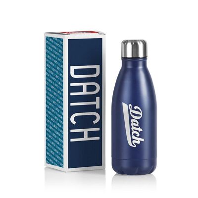 304 stainless steel water bottle with airtight closure.   Single chamber 500 ml - Blue color with matte finish. Dimensions: 7.5 x 7.5 x 22 cm