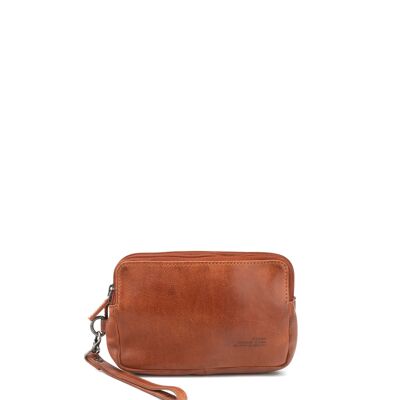 Trousse de toilette STAMP ST3029, homme, cuir de vachette, couleur cuir