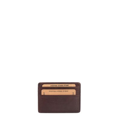 Porte-cartes STAMP ST3511, homme, cuir de vachette, marron