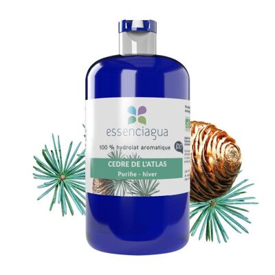 Hydrolat (eau florale) de cèdre de l'Atlas distillé en France, bio & artisanal, 100% pur et naturel, aromathérapie & usage alimentaire
