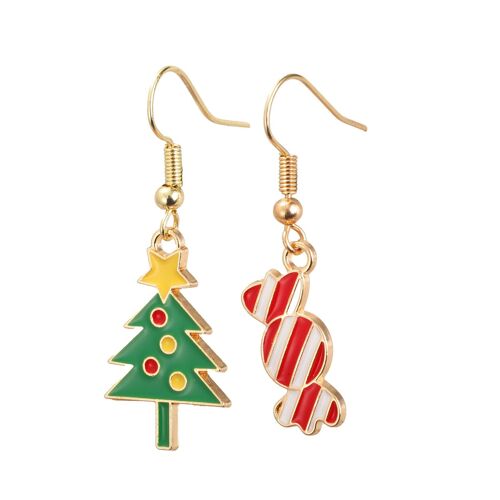 Christmas earrings "X-mas trees and candy"