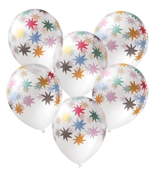 Latex Balloons - Starburst - 33 cm - 6 pieces