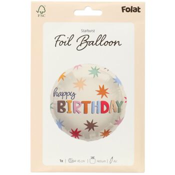Ballon aluminium - "Joyeux anniversaire" - Starburst - 45 cm 2