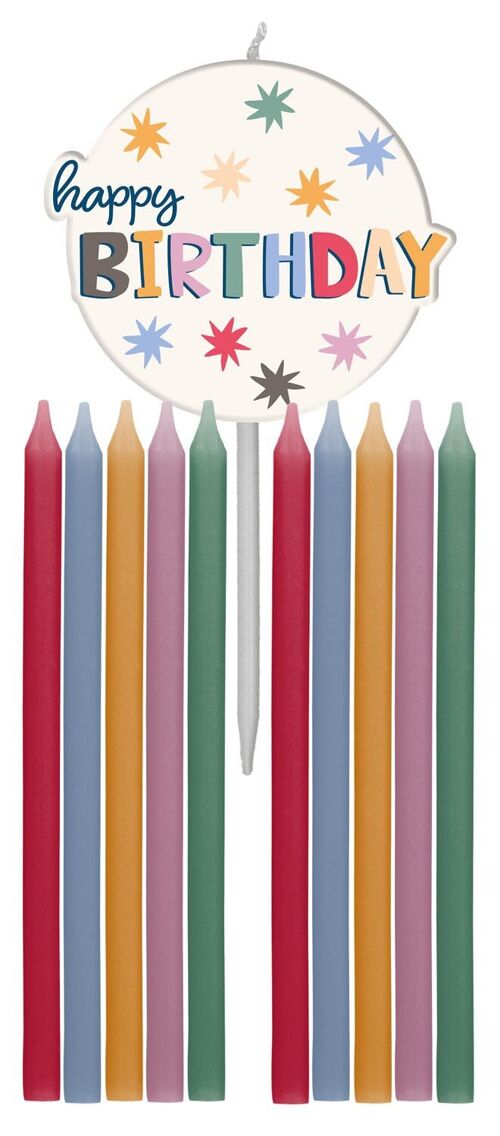 Candles Set - Starburst - 9,5 cm - 11 pieces