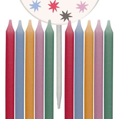 Set candele - Starburst - 9,5 cm - 11 pezzi