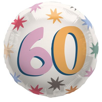 Folienballon - "60" - Starburst - 45 cm