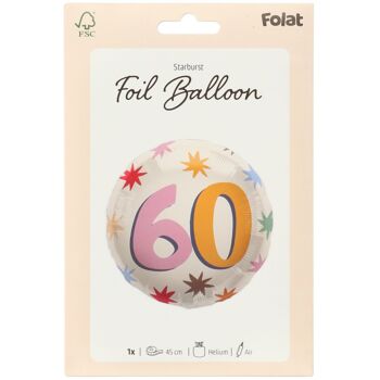 Ballon aluminium - "60" - Starburst - 45 cm 2