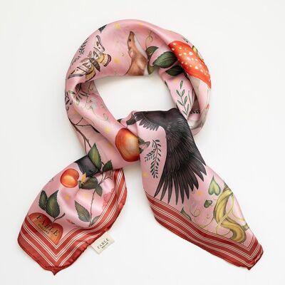 Catherine Rowe's Into The Woods Square Scarf Pink