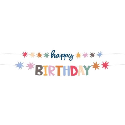 Letter Banner Set - "Happy Birthday" - Starburst - 1,5 meter